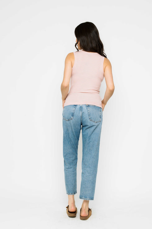 Joelle-Textured Vee Neck Tank